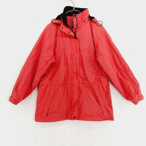 Eddie Bauer Men's Red WeatherEdge Waterproof Rain Hiking Jacket Z2